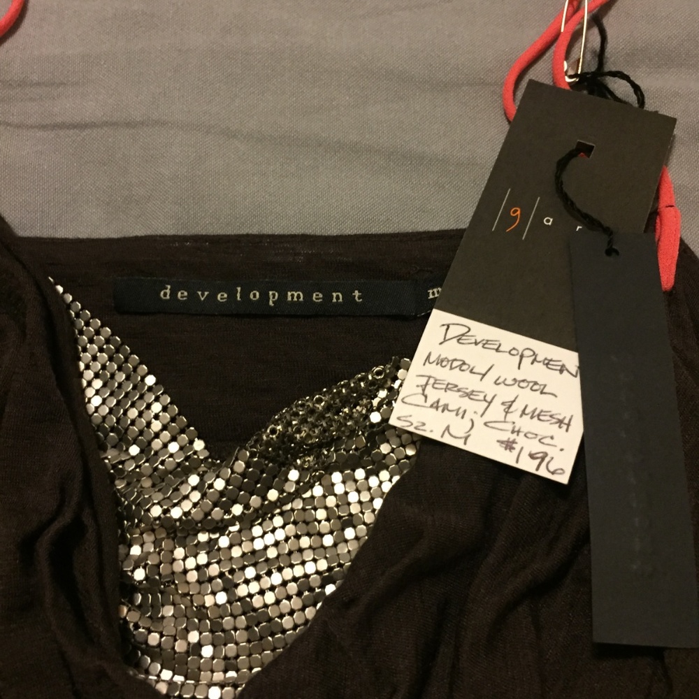NWT Development Brown Jersey & Mesh Cami - Picture 5 of 6
